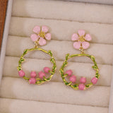 Blush Petal Circle Studs