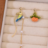 Charming Pearl Bird Blossom Studs