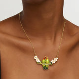 Wisteria Parrot Pendant Necklace