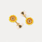 Charming Sunflower Bee Studs