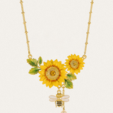 Charming Sunflower Bee Pearl Pendant