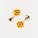 Charming Sunflower Bee Studs