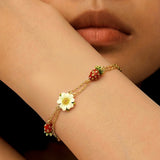 Daisy Strawberry Chain Bracelet