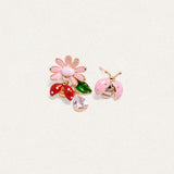 Joyful Daisy and Ladybug Enamel Studs