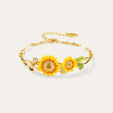Charming Sunflower Bee Bracelet