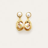 Purple Roses Pearl Studs