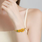 Charming Sunflower Bee Bracelet