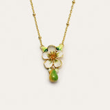 Emerald Floral Pendant Necklace