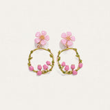 Blush Petal Circle Studs