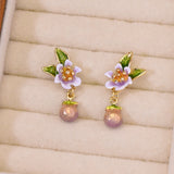 Lavender Blossom Dewdrop Studs
