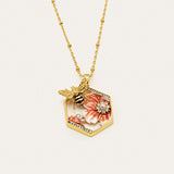 Bee And Flower Pendant Necklace