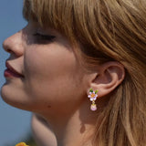 Lavender Blossom Dewdrop Studs