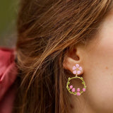 Blush Petal Circle Studs