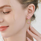 Blush Petal Circle Studs