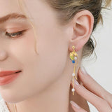 Charming Pearl Bird Blossom Studs