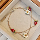 Daisy Strawberry Chain Bracelet