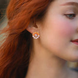 Dawn's Embrace Pearl Enamel Studs