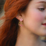 Blush Petal Circle Studs