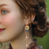 Charming Pearl Bird Blossom Studs