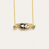 Sleepy Panda in Moonlight Cradle Pendant Necklace