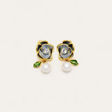 Camellia Blossom Pearl Studs