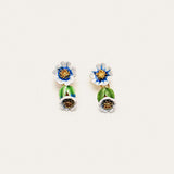 Blue Botanical Beauty Studs