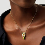 Emerald Floral Pendant Necklace