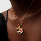 Bee And Flower Pendant Necklace