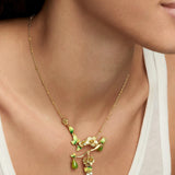 Verdant Floral Elegance Pendant Necklace