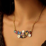 Butterfly Blossom Cluster Pendant Necklace