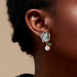 Camellia Blossom Pearl Studs
