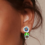 Blue Botanical Beauty Studs