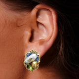Blue Elegance Oil Painting Baroque Studs