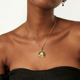 Navy Elegance Oil Painting Baroque Pearl Pendant Necklace