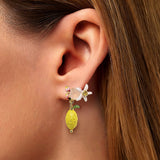 Floral And Lemon Charm Studs