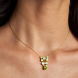 Emerald Floral Pendant Necklace