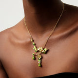 Verdant Floral Elegance Pendant Necklace