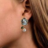 Camellia Blossom Pearl Studs