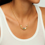 Sleepy Panda in Moonlight Cradle Pendant Necklace
