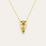 Emerald Floral Pendant Necklace