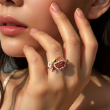 Pomegranate Blossom Open Ring