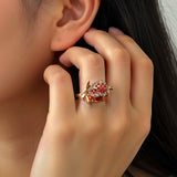 Pomegranate Blossom Open Ring