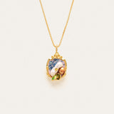 Blue Elegance Oil Painting Baroque Pearl Pendant Necklace