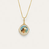 Green Elegance Oil Painting Baroque Pearl Pendant Necklace