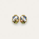 Blue Elegance Oil Painting Baroque Studs