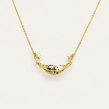 Sleepy Panda in Moonlight Cradle Pendant Necklace