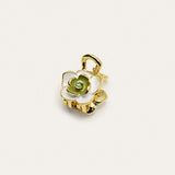 Green Floral Charm Studs