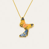 Dancing Dual Butterflies Y Pendant Necklace