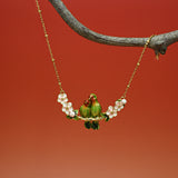 Wisteria Parrot Pendant Necklace