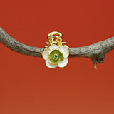 Green Floral Charm Studs